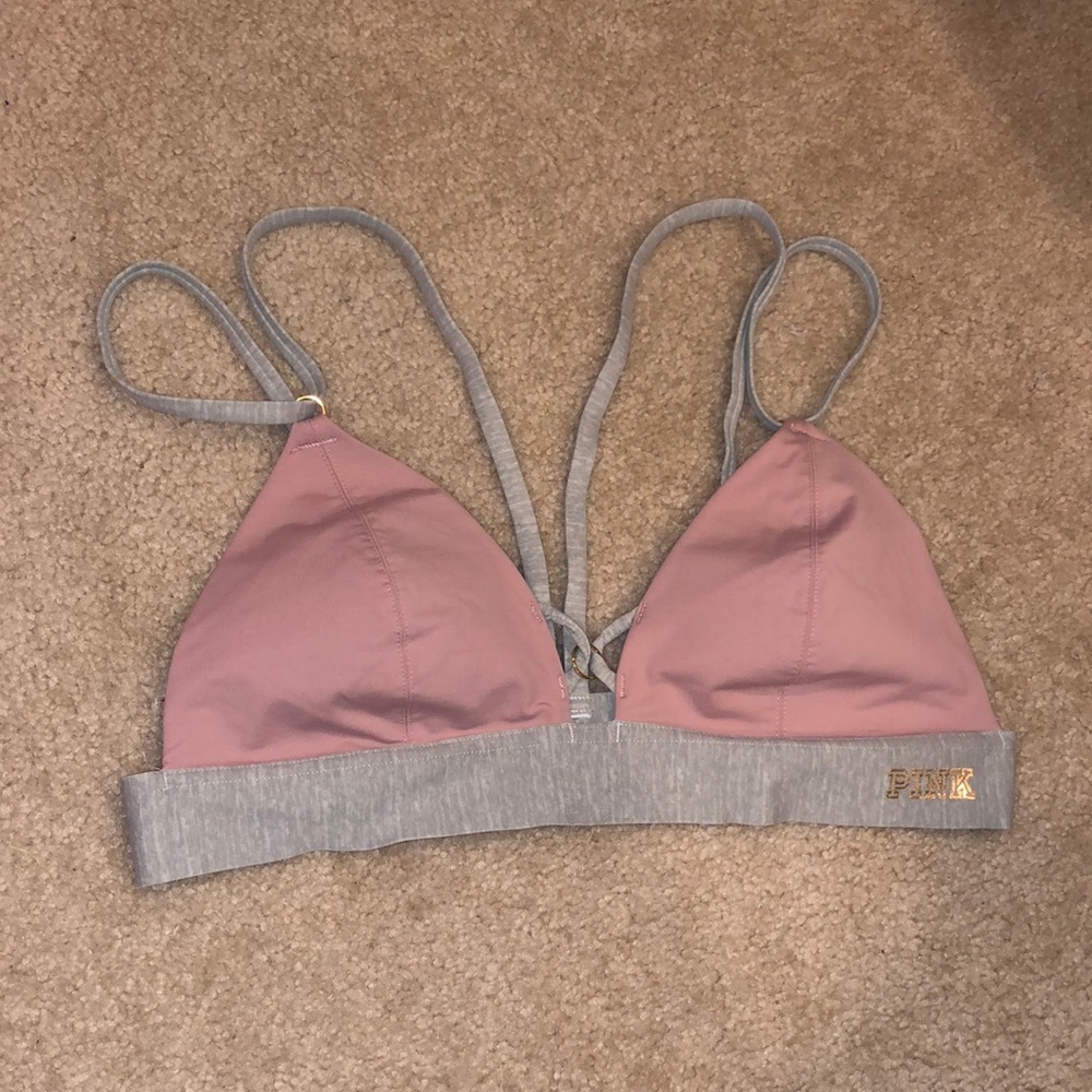 PINK strappy sports bra